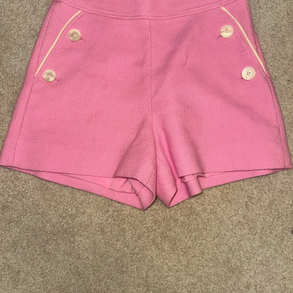 J.Crew Pink Textured High-Waist Button Detail Shorts Size 0 EUC